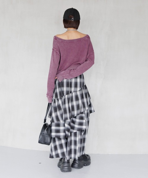 PAGEBOY（ページボーイ）の「ドロティフレアスカート/フリルスカート　【ウエストゴム・ストレスフリー】（スカート・レディース・ブラウン系その他/ブラック/ホワイト系その他/グレー/ブラウン系その他2/ブラック系その他/グリーン・FREE）」の14枚目の写真