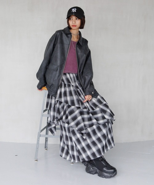 PAGEBOY（ページボーイ）の「ドロティフレアスカート/フリルスカート　【ウエストゴム・ストレスフリー】（スカート・レディース・ブラウン系その他/ブラック/ホワイト系その他/グレー/ブラウン系その他2/ブラック系その他/グリーン・FREE）」の15枚目の写真