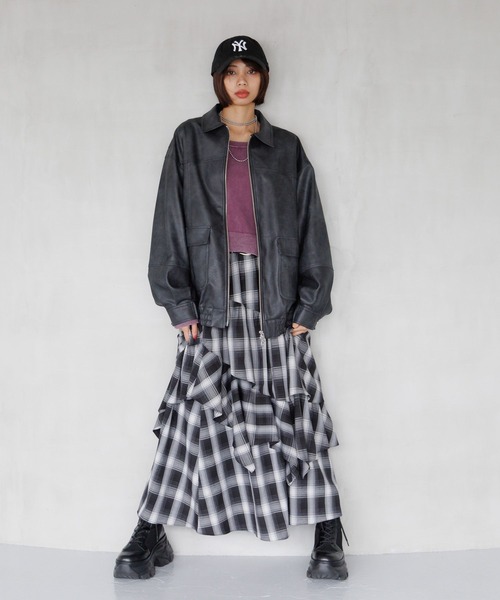 PAGEBOY（ページボーイ）の「ドロティフレアスカート/フリルスカート　【ウエストゴム・ストレスフリー】（スカート・レディース・ブラウン系その他/ブラック/ホワイト系その他/グレー/ブラウン系その他2/ブラック系その他/グリーン・FREE）」の16枚目の写真