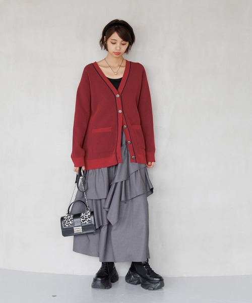 ドロティフレアスカート/フリルスカート 【ウエストゴム