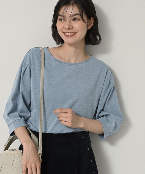 Dessin(デッサン)の「【洗える】インディゴ天竺デニム調カットソー(Tシャツ/カットソー・レディース・ライトブルー/ブルー・01/02/03)」の2枚目の写真