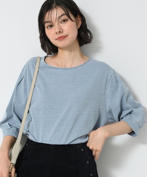 Dessin(デッサン)の「【洗える】インディゴ天竺デニム調カットソー(Tシャツ/カットソー・レディース・ライトブルー/ブルー・01/02/03)」の7枚目の写真
