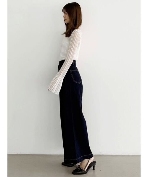 MERCURYDUO（マーキュリーデュオ）の「ストレッチレースカットソー（Tシャツ/カットソー・レディース・カーキ/ライトブルー/ブラック/オフホワイト・FREE）」の22枚目の写真