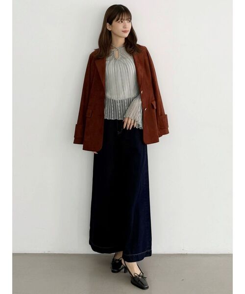 MERCURYDUO(マーキュリーデュオ)の「ストレッチレースカットソー(Tシャツ/カットソー・レディース・カーキ/ライトブルー/ブラック/オフホワイト・FREE)」の11枚目の写真