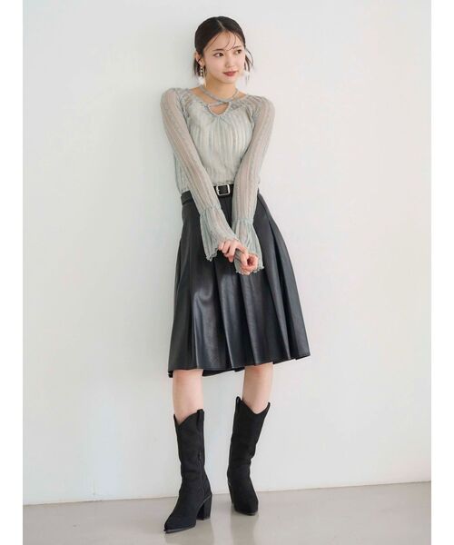 MERCURYDUO(マーキュリーデュオ)の「ストレッチレースカットソー(Tシャツ/カットソー・レディース・オフホワイト/ブラック/ライトブルー/カーキ・FREE)」の20枚目の写真