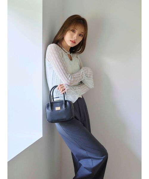 MERCURYDUO(マーキュリーデュオ)の「ストレッチレースカットソー(Tシャツ/カットソー・レディース・オフホワイト/ブラック/ライトブルー/カーキ・FREE)」の8枚目の写真