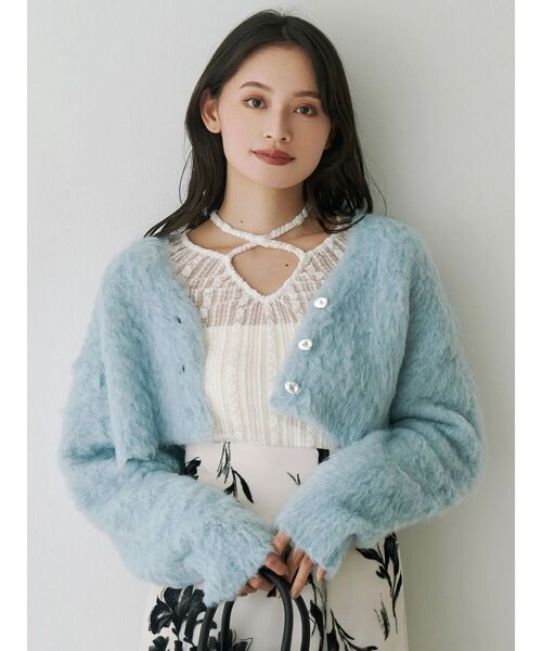 MERCURYDUO(マーキュリーデュオ)の「ストレッチレースカットソー(Tシャツ/カットソー・レディース・オフホワイト/ブラック/ライトブルー/カーキ・FREE)」の12枚目の写真