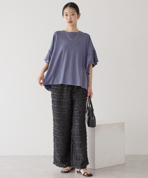 AMERICAN HOLIC(アメリカンホリック)の「フリンジチェックパンツ(その他パンツ・レディース・ブラック/チェック・M/L)」の4枚目の写真