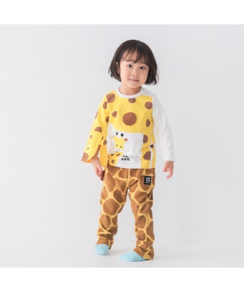 CHEEK ROOM(チークルーム)の「チークルーム きりんの親子 ロングTシャツ(Tシャツ/カットソー・キッズ・オフホワイト/ブルー/レッド・80cm/90cm/100cm/110cm/120cm/130cm)」の5枚目の写真