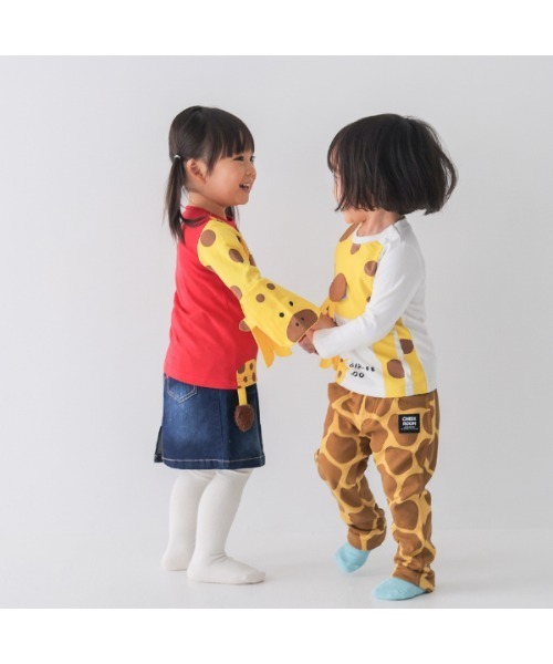 CHEEK ROOM(チークルーム)の「チークルーム きりんの親子 ロングTシャツ(Tシャツ/カットソー・キッズ・オフホワイト/ブルー/レッド・80cm/90cm/100cm/110cm/120cm/130cm)」の10枚目の写真