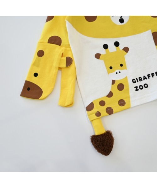 CHEEK ROOM(チークルーム)の「チークルーム きりんの親子 ロングTシャツ(Tシャツ/カットソー・キッズ・オフホワイト/ブルー/レッド・80cm/90cm/100cm/110cm/120cm/130cm)」の17枚目の写真