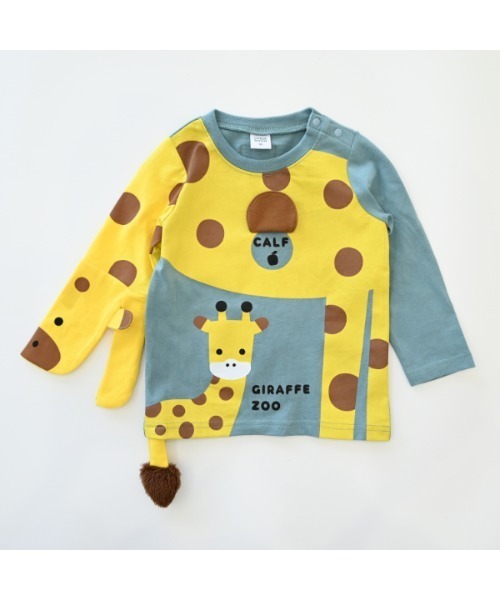 CHEEK ROOM(チークルーム)の「チークルーム きりんの親子 ロングTシャツ(Tシャツ/カットソー・キッズ・オフホワイト/ブルー/レッド・80cm/90cm/100cm/110cm/120cm/130cm)」の19枚目の写真