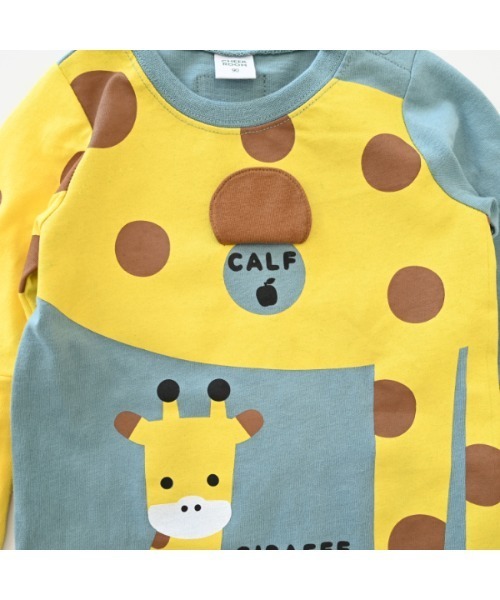 CHEEK ROOM(チークルーム)の「チークルーム きりんの親子 ロングTシャツ(Tシャツ/カットソー・キッズ・オフホワイト/ブルー/レッド・80cm/90cm/100cm/110cm/120cm/130cm)」の20枚目の写真