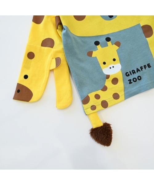 CHEEK ROOM(チークルーム)の「チークルーム きりんの親子 ロングTシャツ(Tシャツ/カットソー・キッズ・オフホワイト/ブルー/レッド・80cm/90cm/100cm/110cm/120cm/130cm)」の21枚目の写真