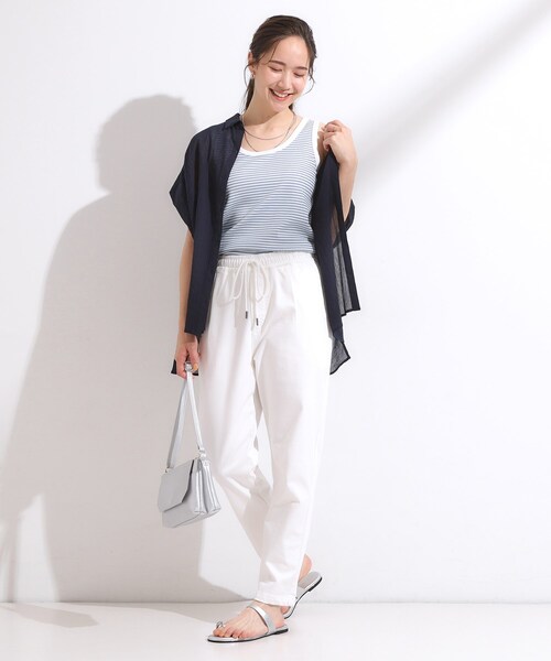 SHOO・LA・RUE（シューラルー）の「【洗える/S-LL】首元きれい テレコリブタンクトップ（タンクトップ・レディース・ブラック系2/ブルー系2/ブラック/ホワイト・03/04/01/02）」の15枚目の写真