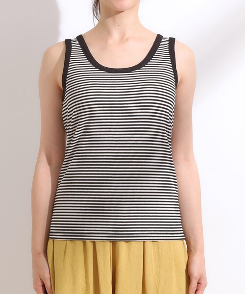 SHOO・LA・RUE（シューラルー）の「【洗える/S-LL】首元きれい テレコリブタンクトップ（タンクトップ・レディース・ブラック系2/ブルー系2/ブラック/ホワイト・03/04/01/02）」の21枚目の写真