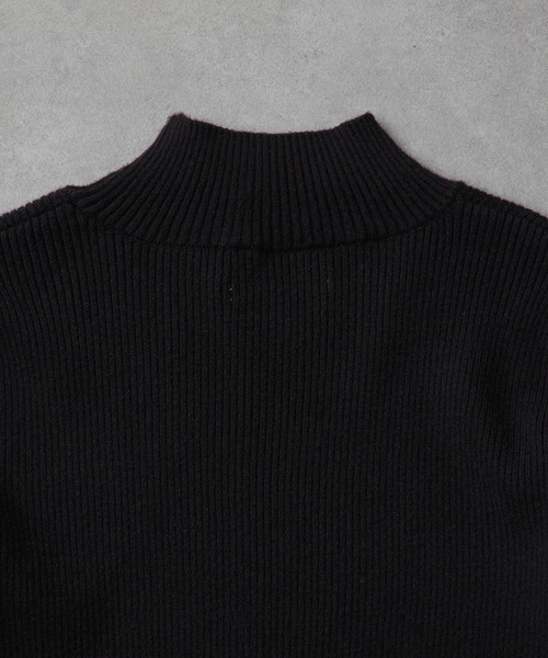 STONE  スナイデルニット ボタン ハイネック ブラック L セール】【Cieluna】袖ボタンハイネックリブニットプルオーバー