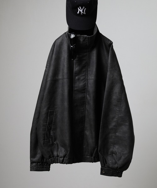 ウォッシュレザーブルゾン ウォッシュレザーブルゾン /Faux Leather Blouson | FICTION TO