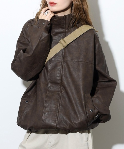 Jungle Storm(ジャングルストーム)の「JUNGLESTOTM ウォッシュ PU レザーブルゾン(ブルゾン・メンズ・ブラウン/ブラック・L/S/M)」の18枚目の写真