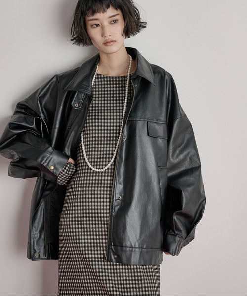 CREDONA フェイクレザーオーバージャケット CREDONA フェイクレザーオーバージャケット