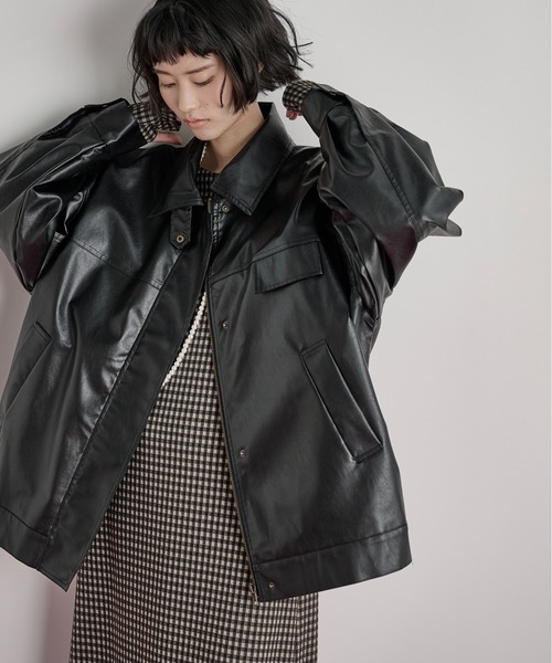 フェイクレザーオーバージャケット（その他アウター）｜THE YOn