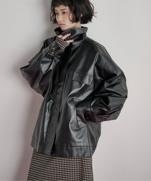 ラインレザーオーバージャケット ラインレザーオーバージャケット（その他アウター）｜Darich