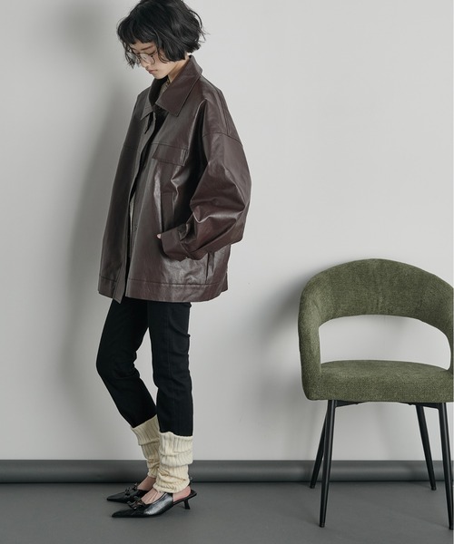 セール】フェイクレザーオーバージャケット（その他アウター）｜THE