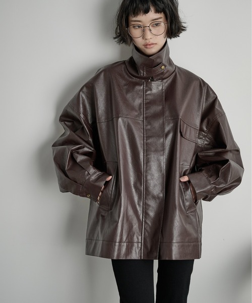 ANDREA &Co AUBREY フェイクレザーオーバージャケット ANDREA＆Co.（アンドレアアンドコー）オフィシャル通販サイト