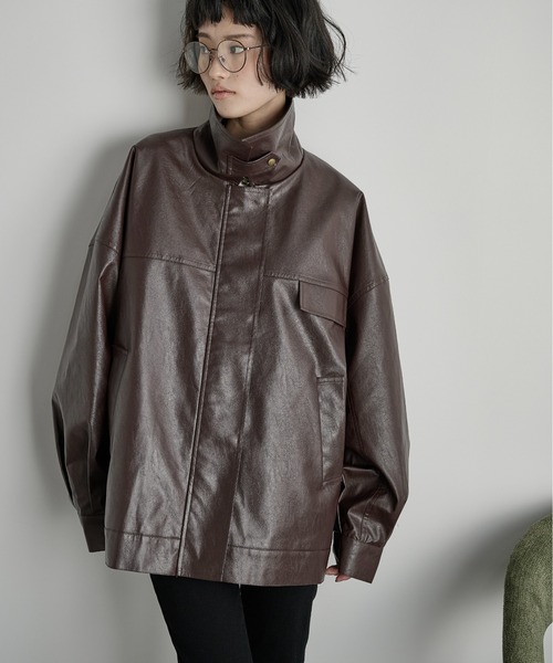 フェイクレザーオーバージャケット（その他アウター）｜THE YOn