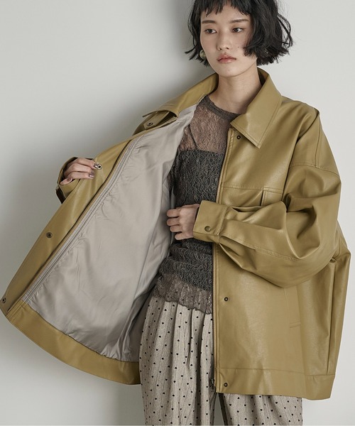 フェイクレザーオーバージャケット（その他アウター）｜THE YOn