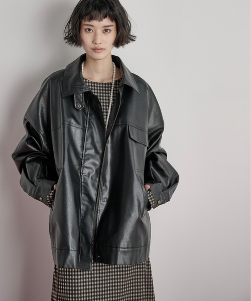 フェイクレザーオーバージャケット（その他アウター）｜THE YOn