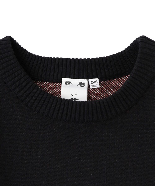 X-girl（エックスガール）の「SCRATCHED LOGO JACQUARD KNIT TOP（ニット/セーター・レディース・ネイビー/ブラック/オリーブ・ONE SIZE）」の12枚目の写真