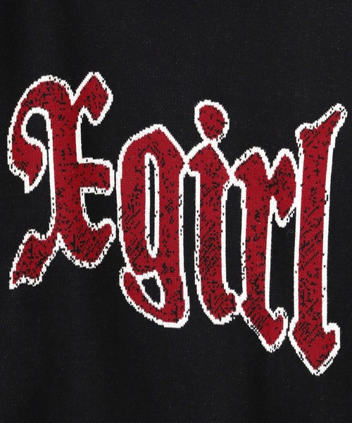 X-girl（エックスガール）の「SCRATCHED LOGO JACQUARD KNIT TOP（ニット/セーター・レディース・ネイビー/ブラック/オリーブ・ONE SIZE）」の13枚目の写真