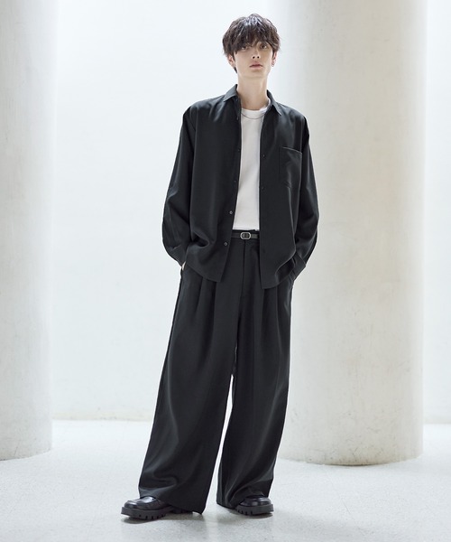 セール】【セットアップ 3点セット】防シワリラクシングワイド長袖