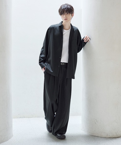 セール】【セットアップ 3点セット】防シワリラクシングワイド長袖