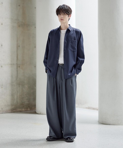 セール】【セットアップ 3点セット】防シワリラクシングワイド長袖