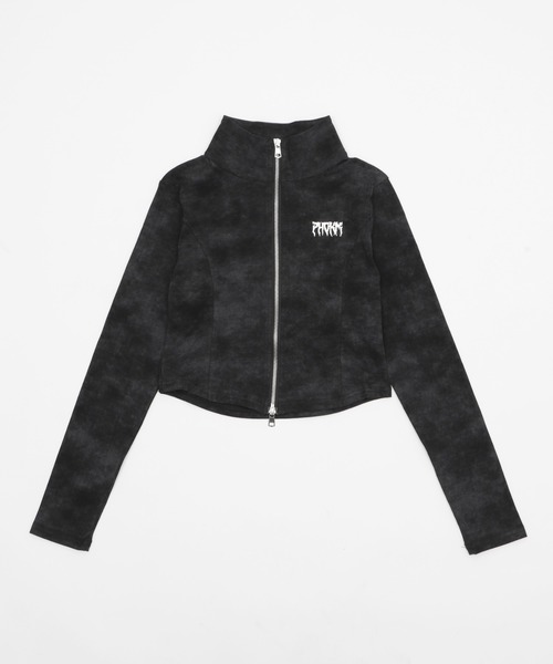 Figments（フィグメンツ）の「メタルバッジZIP UP長袖トップ（Tシャツ/カットソー・レディース・ブラック/チャコールグレー・FREE）」の10枚目の写真