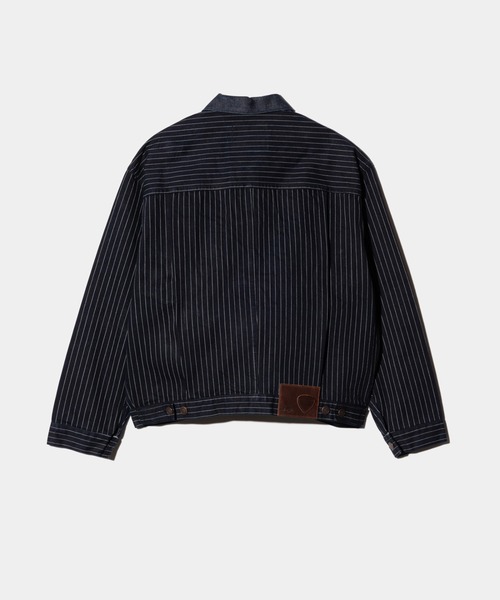 glamb（グラム）の「Blue Noise Denim Jacket / ブルーノイズデニムジャケット（デニムジャケット・メンズ・インディゴブルー/ストライプ・S/M/L）」の6枚目の写真