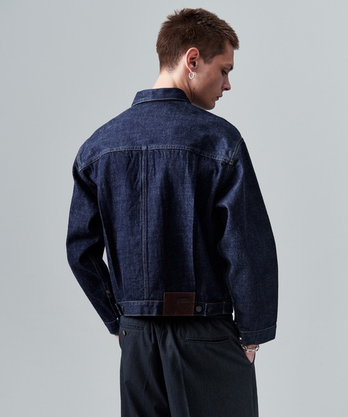 glamb（グラム）の「Blue Noise Denim Jacket / ブルーノイズデニムジャケット（デニムジャケット・メンズ・インディゴブルー/ストライプ・S/M/L）」の14枚目の写真