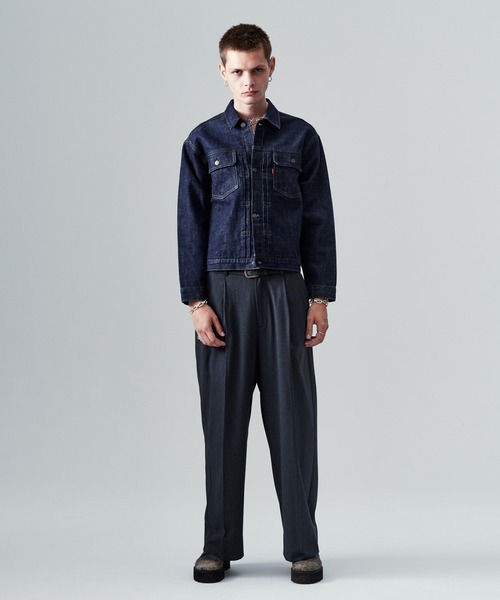 glamb（グラム）の「Blue Noise Denim Jacket / ブルーノイズデニムジャケット（デニムジャケット・メンズ・インディゴブルー/ストライプ・S/M/L）」の18枚目の写真