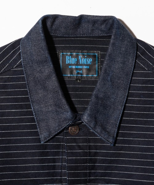glamb（グラム）の「Blue Noise Denim Jacket / ブルーノイズデニムジャケット（デニムジャケット・メンズ・インディゴブルー/ストライプ・S/M/L）」の21枚目の写真