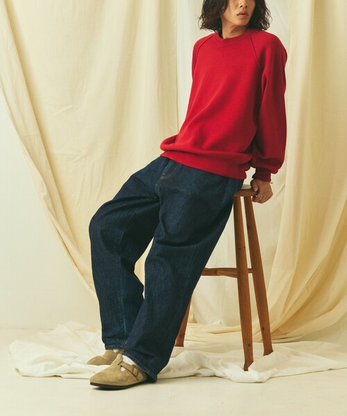 FREAK'S STORE（フリークスストア）の「限定展開 Relax Fit リラックスフィット スウェットライク クルーネック ニット（ニット/セーター・メンズ・ブラック/アッシュグレー/チャコールグレー/ネイビー/レッド/ブラウン・LARGE/MEDIUM）」の12枚目の写真