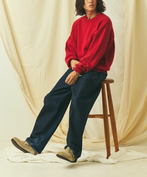 FREAK'S STORE（フリークスストア）の「限定展開 Relax Fit リラックスフィット スウェットライク クルーネック ニット（ニット/セーター・メンズ・ブラック/アッシュグレー/チャコールグレー/ネイビー/レッド/ブラウン・LARGE/MEDIUM）」の13枚目の写真