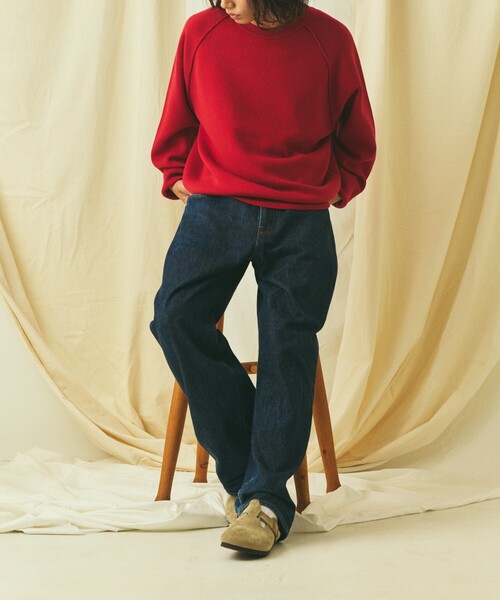 FREAK'S STORE（フリークスストア）の「限定展開 Relax Fit リラックスフィット スウェットライク クルーネック ニット（ニット/セーター・メンズ・ブラック/アッシュグレー/チャコールグレー/ネイビー/レッド/ブラウン・LARGE/MEDIUM）」の14枚目の写真