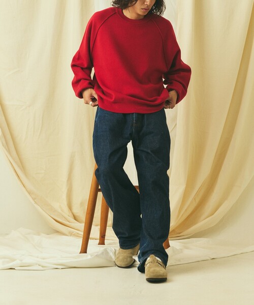 FREAK'S STORE（フリークスストア）の「限定展開 Relax Fit リラックスフィット スウェットライク クルーネック ニット（ニット/セーター・メンズ・ブラック/アッシュグレー/チャコールグレー/ネイビー/レッド/ブラウン・LARGE/MEDIUM）」の15枚目の写真