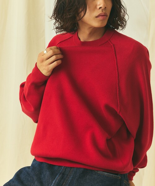 FREAK'S STORE（フリークスストア）の「限定展開 Relax Fit リラックスフィット スウェットライク クルーネック ニット（ニット/セーター・メンズ・ブラック/アッシュグレー/チャコールグレー/ネイビー/レッド/ブラウン・LARGE/MEDIUM）」の16枚目の写真