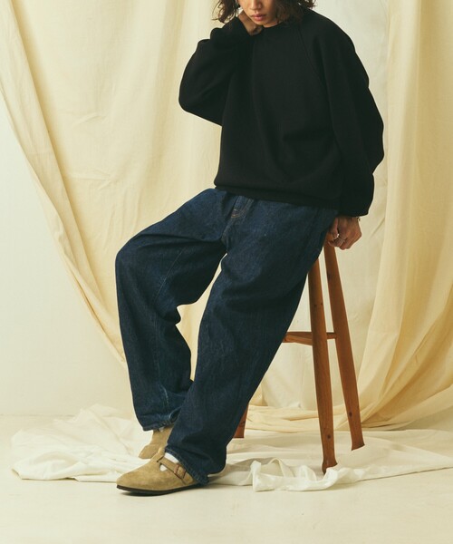 FREAK'S STORE（フリークスストア）の「限定展開 Relax Fit リラックスフィット スウェットライク クルーネック ニット（ニット/セーター・メンズ・ブラック/アッシュグレー/チャコールグレー/ネイビー/レッド/ブラウン・LARGE/MEDIUM）」の19枚目の写真