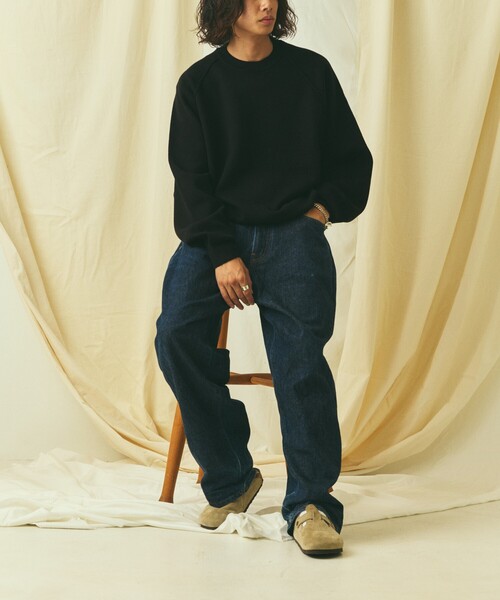 FREAK'S STORE（フリークスストア）の「限定展開 Relax Fit リラックスフィット スウェットライク クルーネック ニット（ニット/セーター・メンズ・ブラック/アッシュグレー/チャコールグレー/ネイビー/レッド/ブラウン・LARGE/MEDIUM）」の20枚目の写真