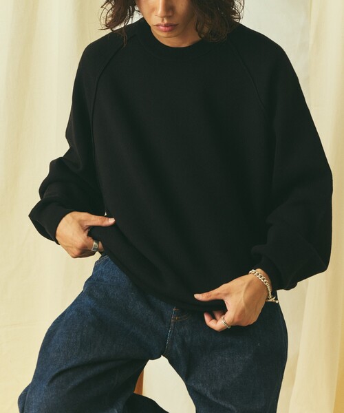 FREAK'S STORE（フリークスストア）の「限定展開 Relax Fit リラックスフィット スウェットライク クルーネック ニット（ニット/セーター・メンズ・ブラック/アッシュグレー/チャコールグレー/ネイビー/レッド/ブラウン・LARGE/MEDIUM）」の22枚目の写真