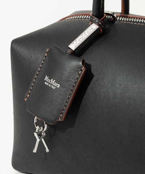 セール】MAX MARA HOLDALLSTRING Natural leather bowler bag